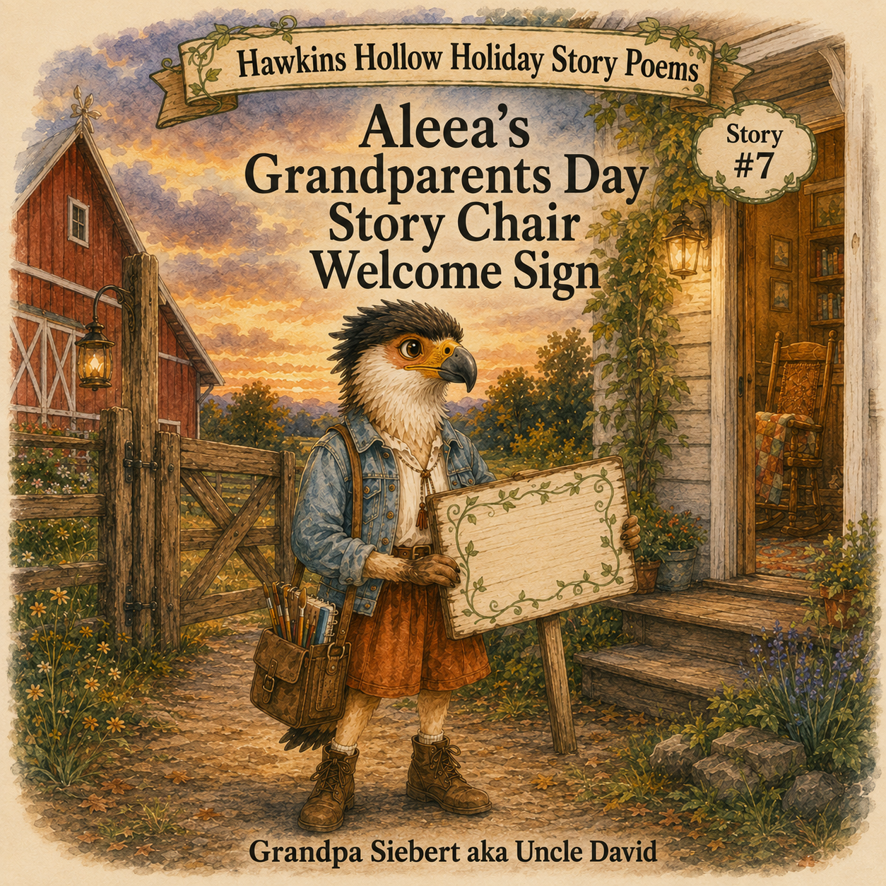 Cover image for Aleea’s Grandparents Day Story Chair Welcome Sign